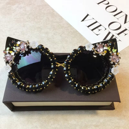 Rhinestone Cat Eye Sunglasses