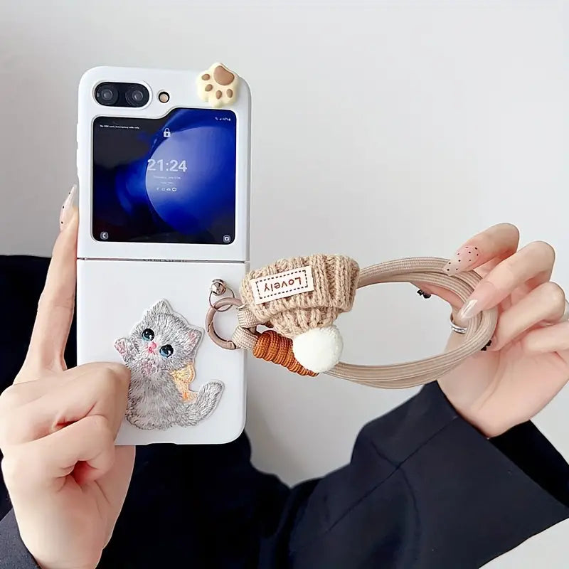 Cozy Kitten Charm Flip Case - Samsung