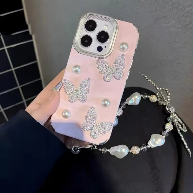 Elegant Rhinestone Butterfly Bling Case
