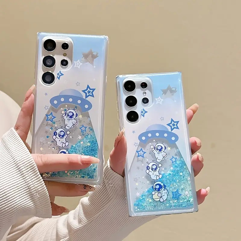 Galaxy Night Glow Liquid Glitter Case- Samsung