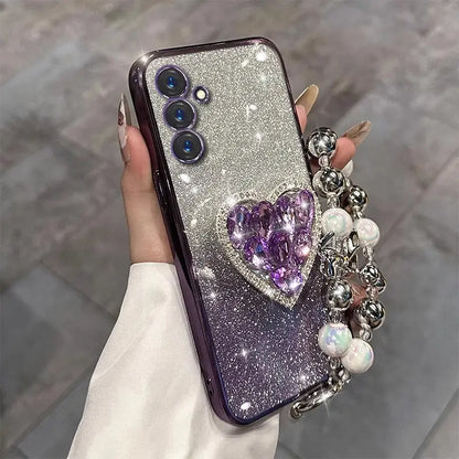 Heart Glow Pearl Phone Case - Samsung
