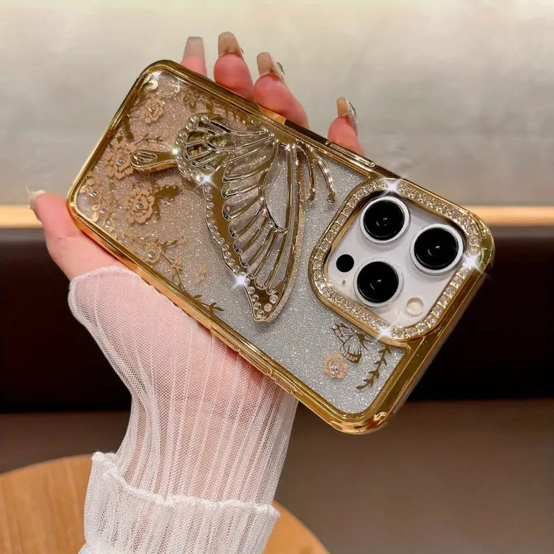 Enchanted Butterfly Quicksand Glitter Case