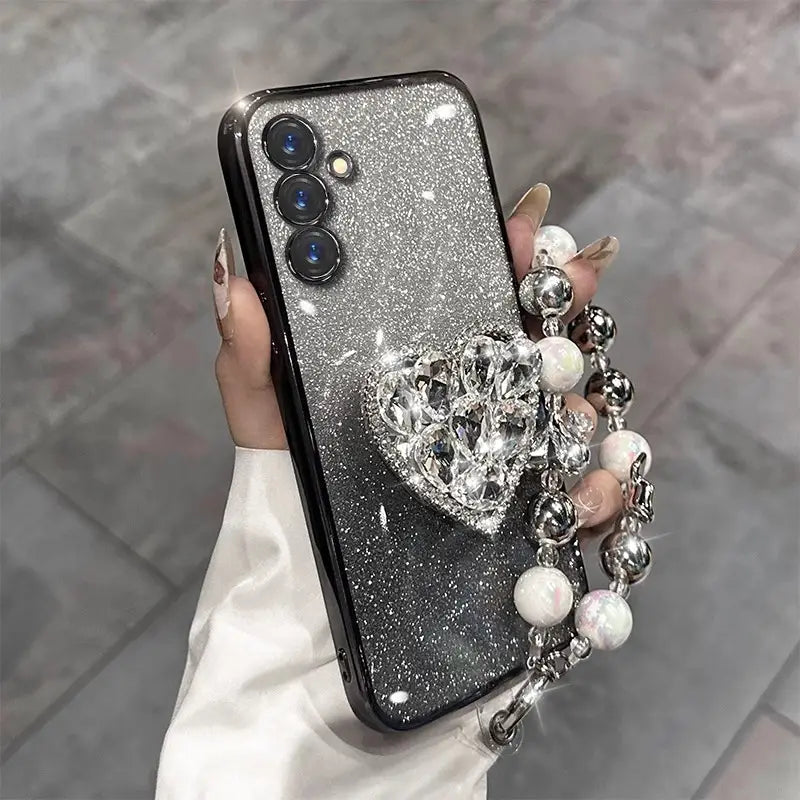 Heart Glow Pearl Phone Case - Samsung