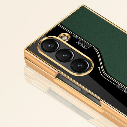 Galaxy Z Fold Series Luxury Plating Litchi Texture Case