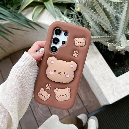 Cute Stand Bear Phone Case - Samsung