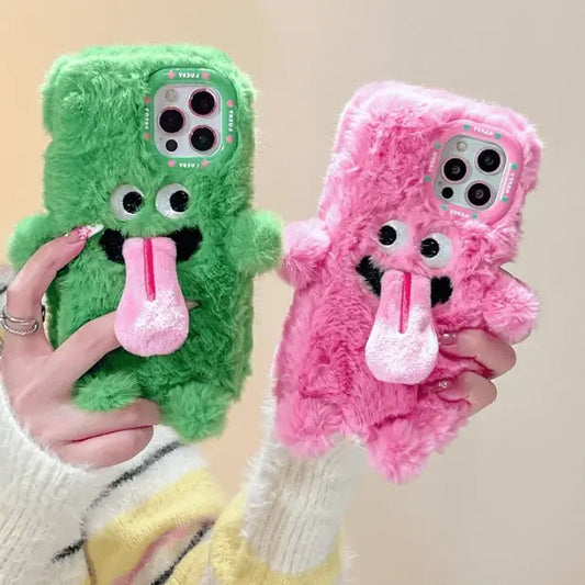 Funny Tongue Sticking Out Plush Case - iPhone