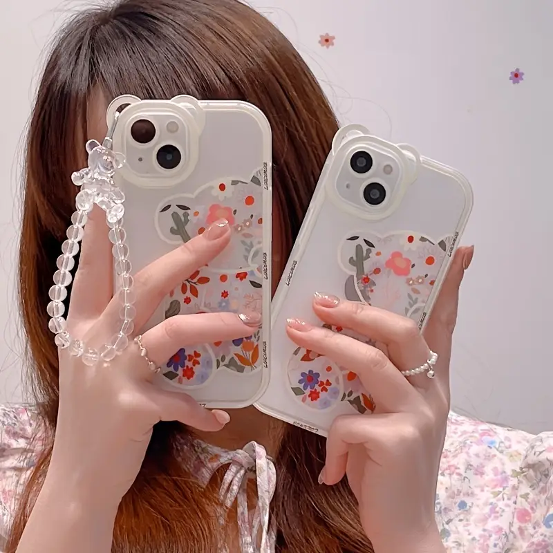 Cutest Teddy Bear Phone Case with Charm