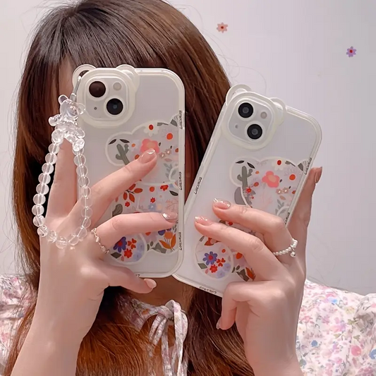 Cutest Teddy Bear Phone Case with Charm