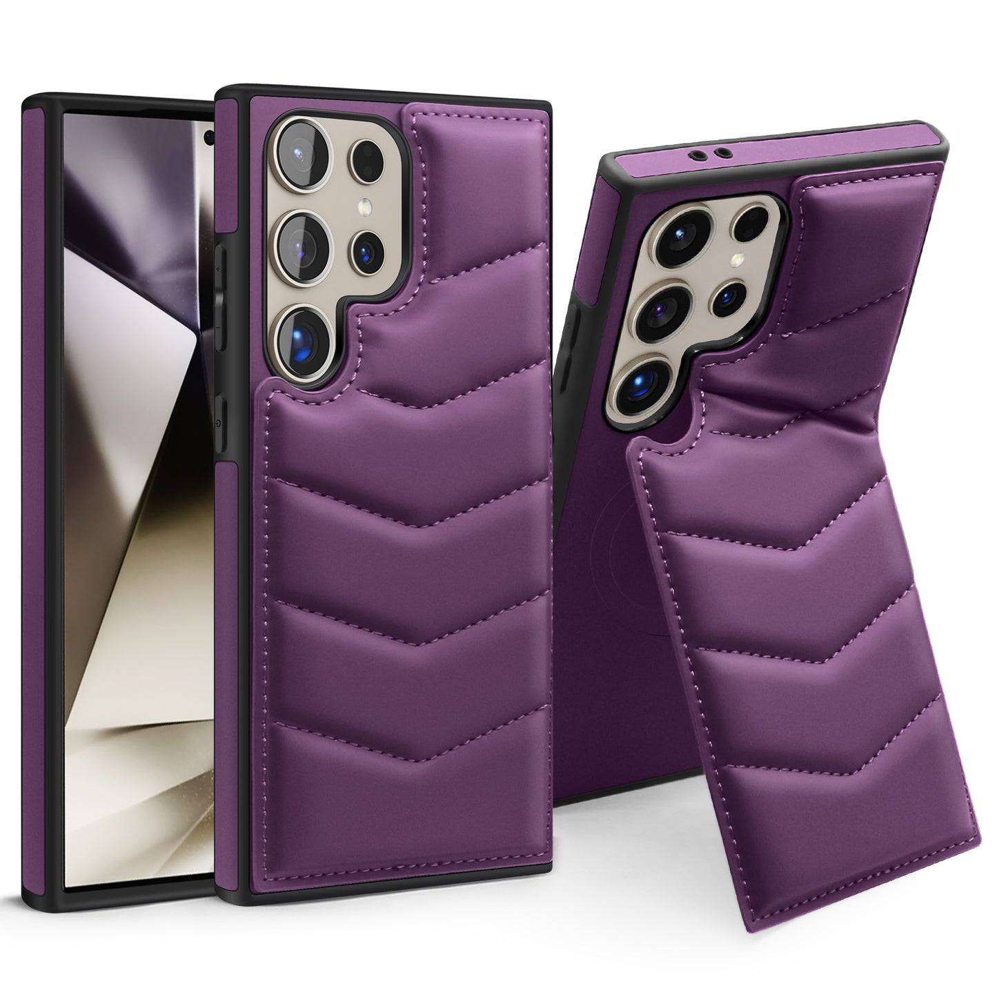 Premium Leather Kickstand Case - Samsung