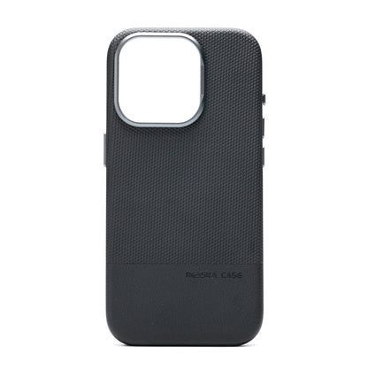 Rugged Grip Alloy Lens Leather Case - iPhone