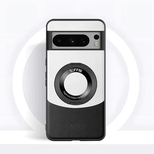 Contrast Leather Magnetic Ring Case - Google Pixel