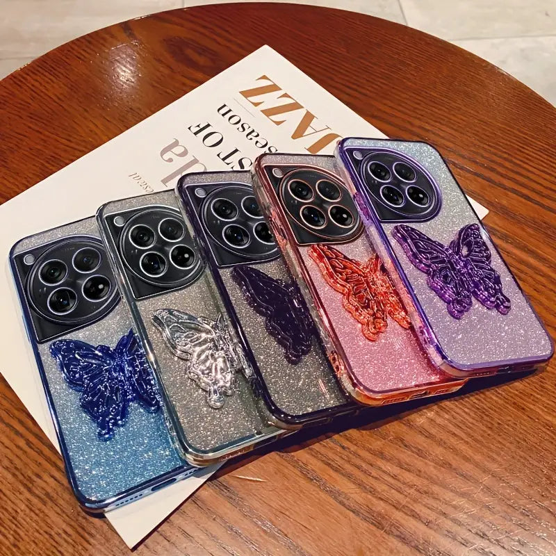 Glamorous Glitter Case with Butterfly Accent