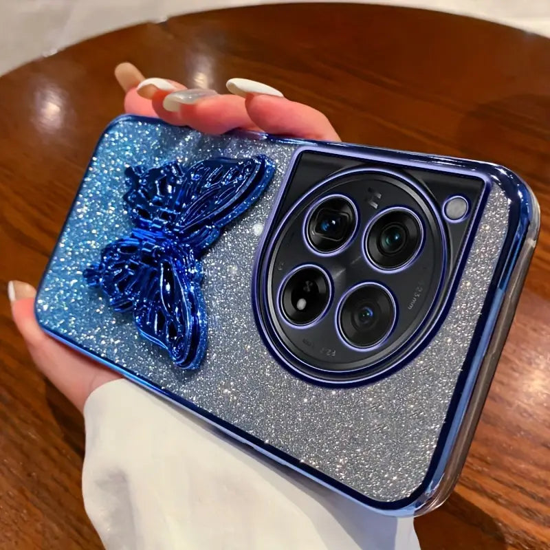 Glamorous Glitter Case with Butterfly Accent