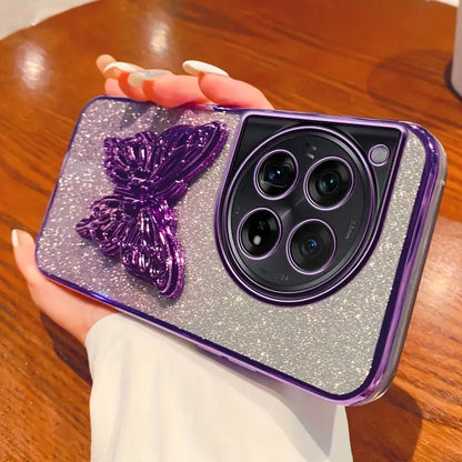 Glamorous Glitter Case with Butterfly Accent