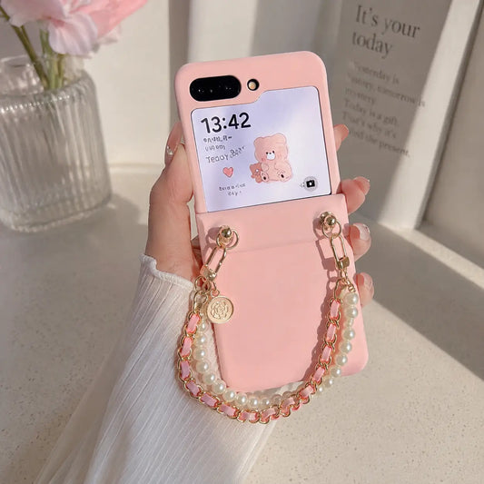Galaxy Z Flip Series Blush Pearl Luxe Carry Case