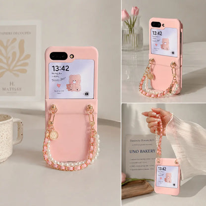 Galaxy Z Flip Series Blush Pearl Luxe Carry Case