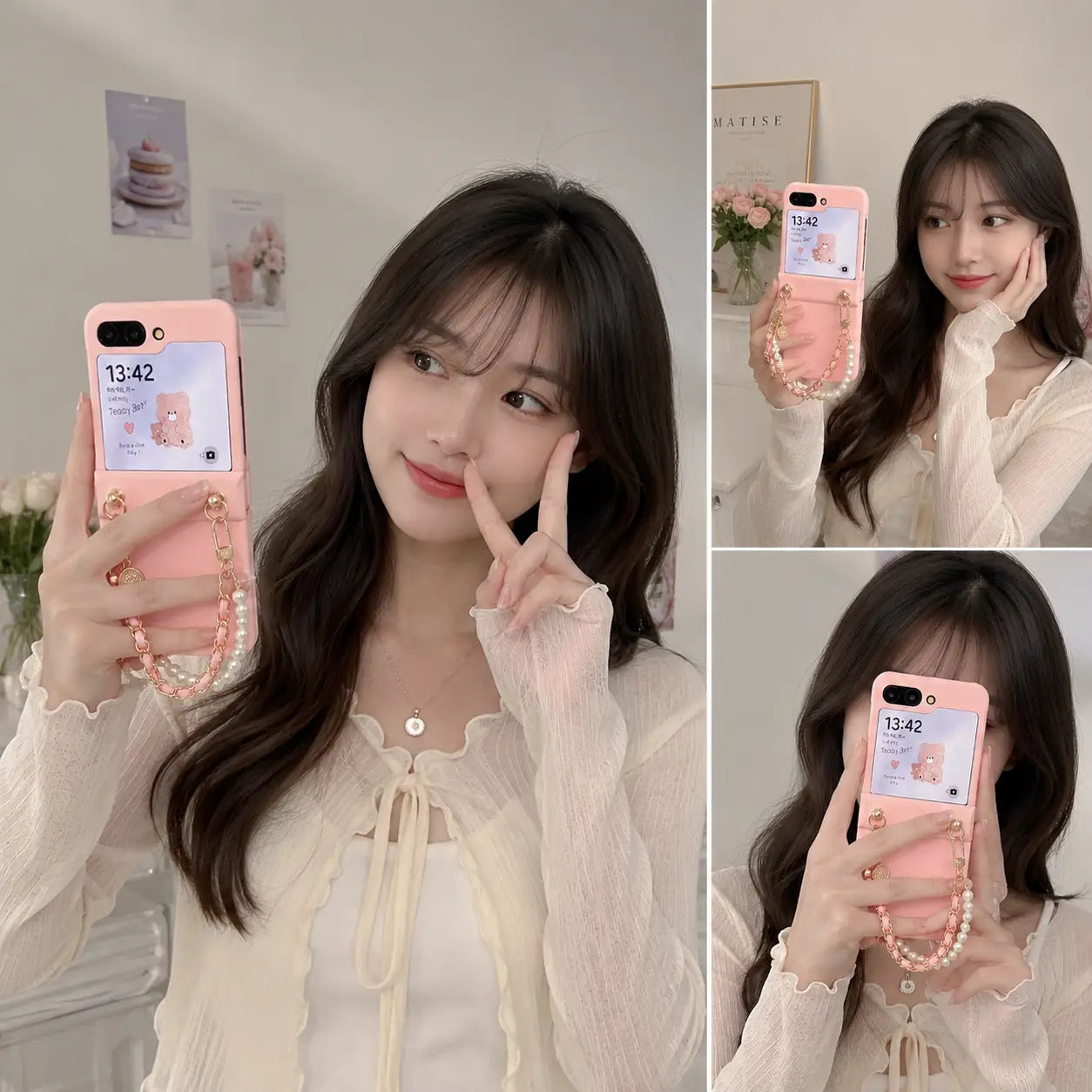 Galaxy Z Flip Series Blush Pearl Luxe Carry Case