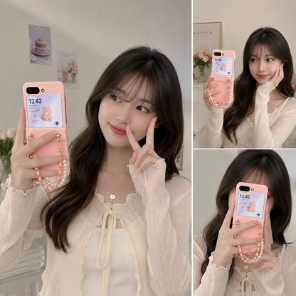Galaxy Z Flip Series Blush Pearl Luxe Carry Case