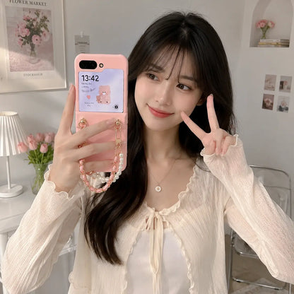 Galaxy Z Flip Series Blush Pearl Luxe Carry Case