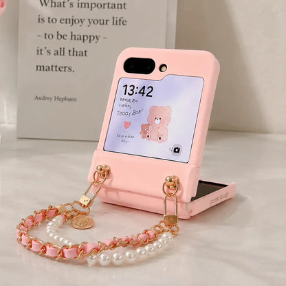 Galaxy Z Flip Series Blush Pearl Luxe Carry Case