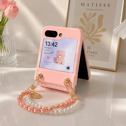 Galaxy Z Flip Series Blush Pearl Luxe Carry Case