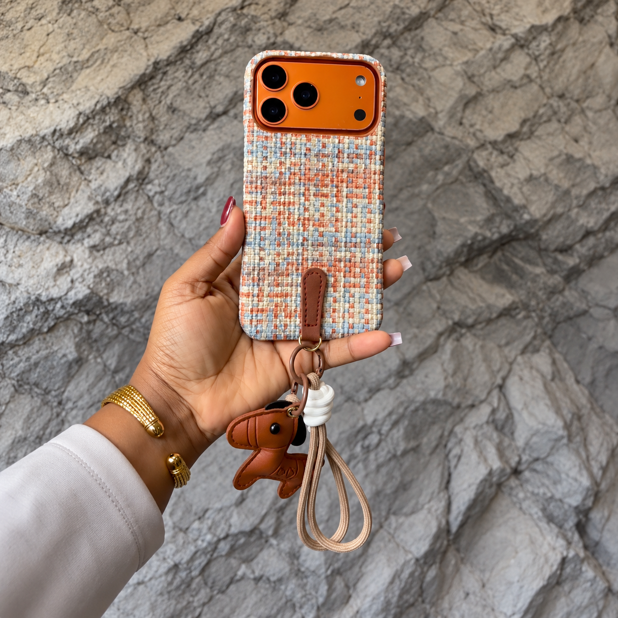 Tweed Puppy Charm Case