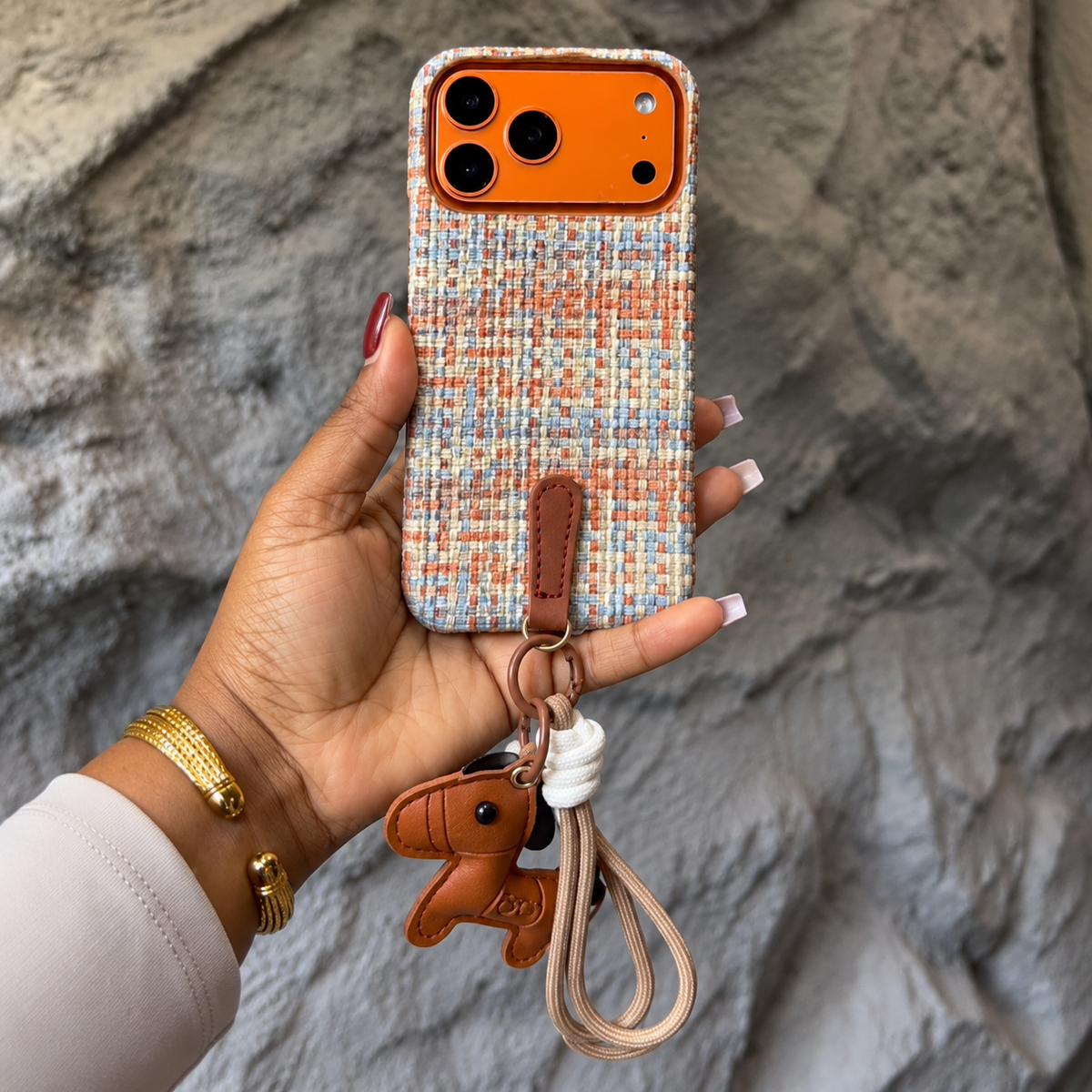 Tweed Puppy Charm Case