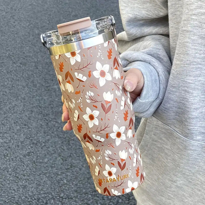 Luxury Floral Stainless Steel Insulated Tumbler