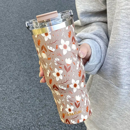 Luxury Floral Stainless Steel Insulated Tumbler