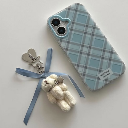 Plaid Love Bear Charm Case