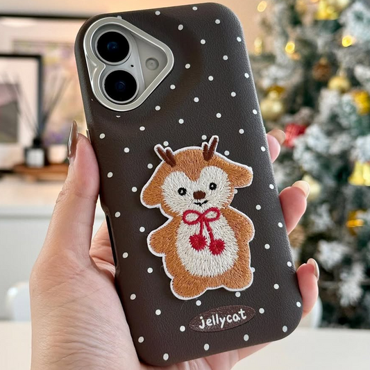 Reindeer Embroidered Phone Case