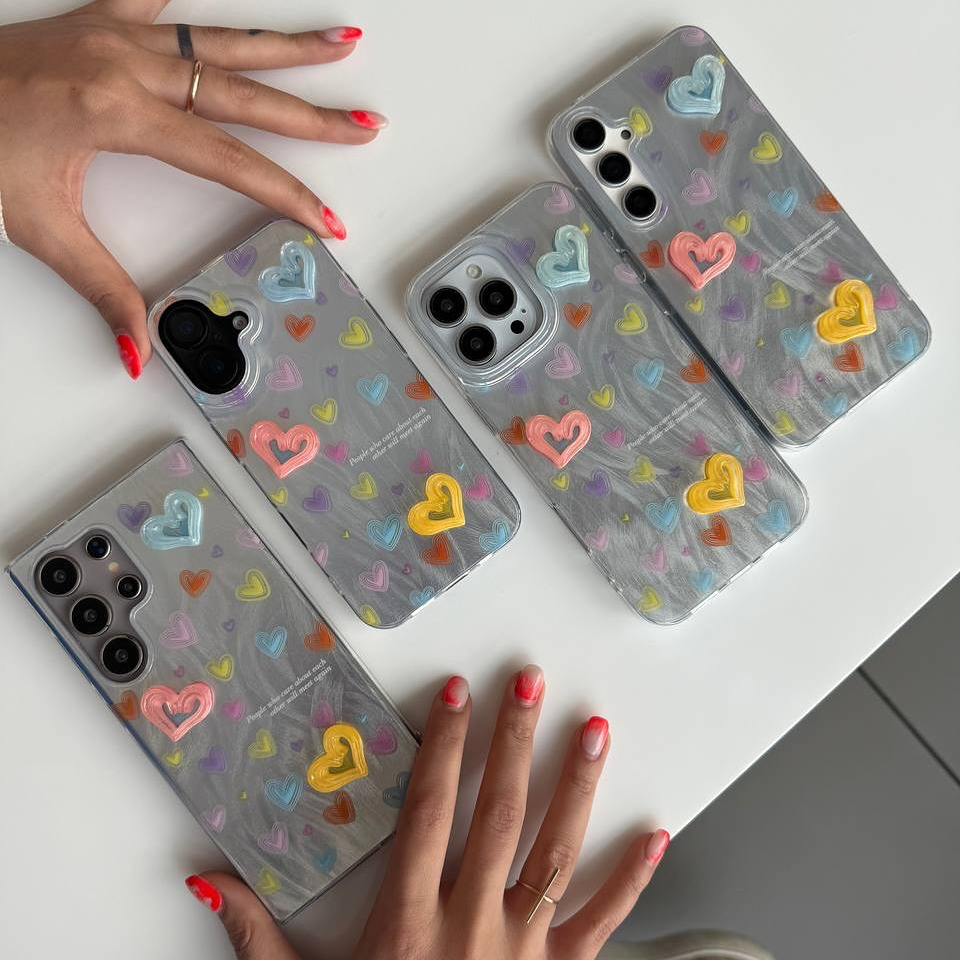 Cute Candy-Colored Hearts Case - Samsung