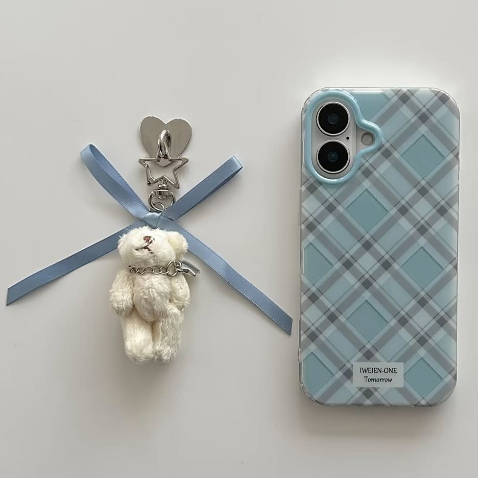 Plaid Love Bear Charm Case