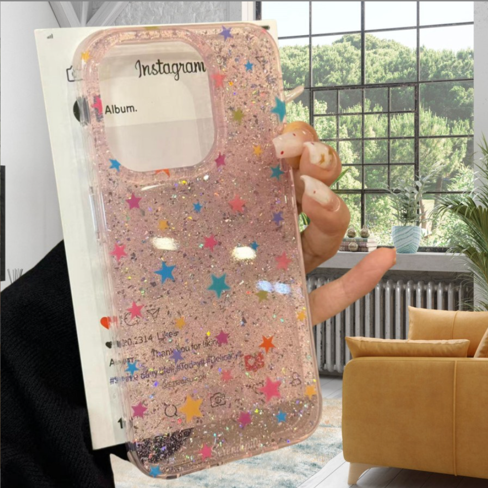 Colorful Star Glitter Case