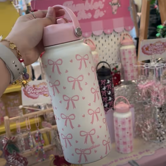 Luxe Bow Insulated Tumbler With Charm