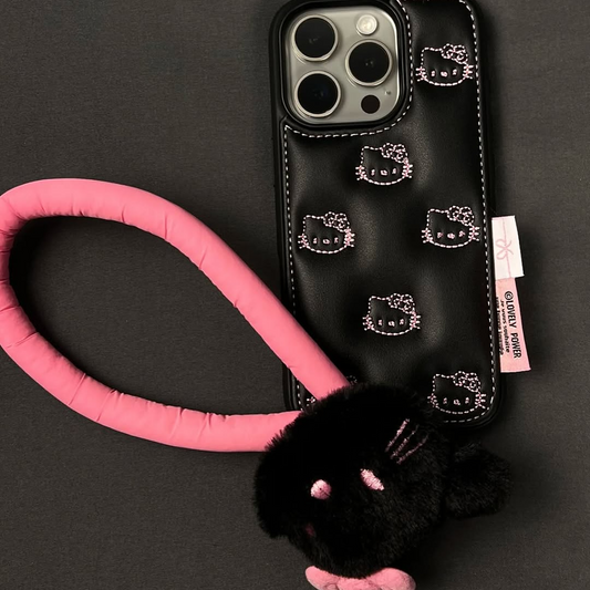 Chic Kitty Phone Case with Charm