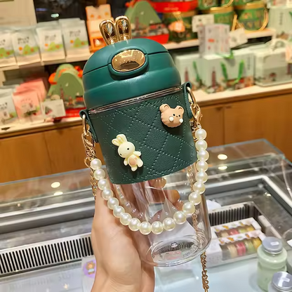 Chic Bunny Tumbler With Beaded Charm