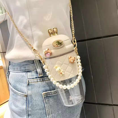 Chic Bunny Tumbler With Beaded Charm