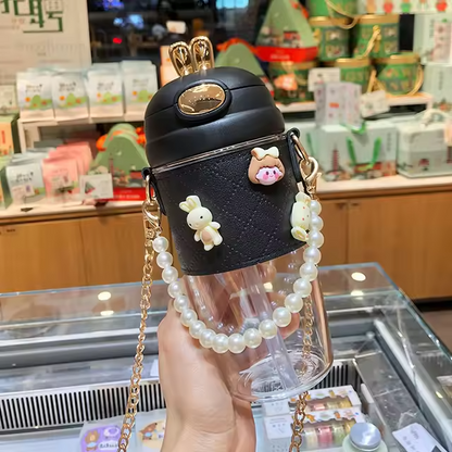 Chic Bunny Tumbler With Beaded Charm