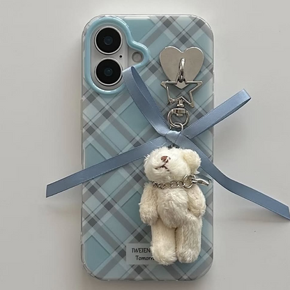 Plaid Love Bear Charm Case