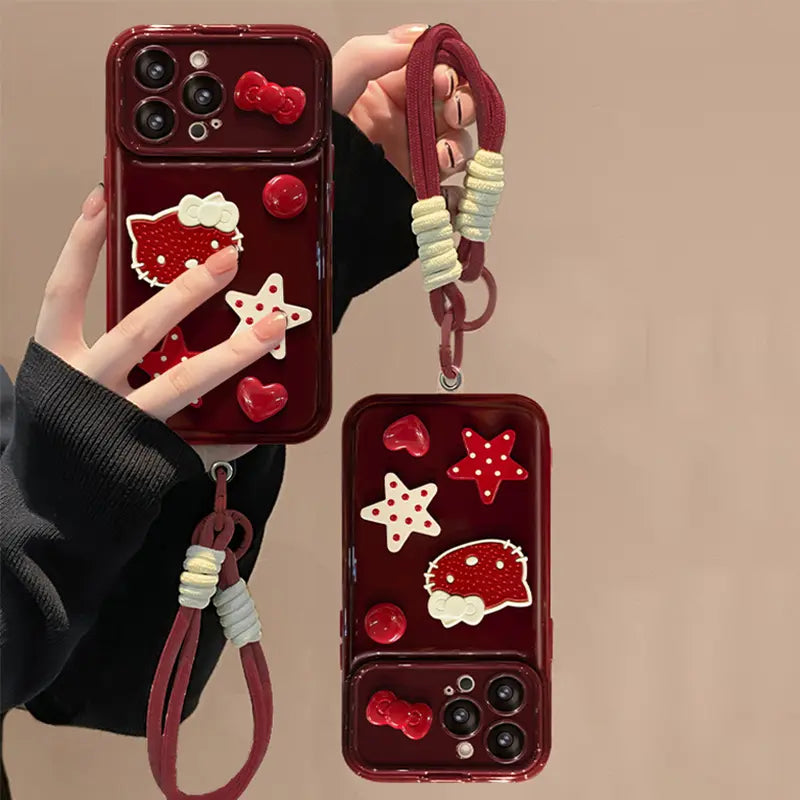 Berry Starry Kitty Charm Mirror Case