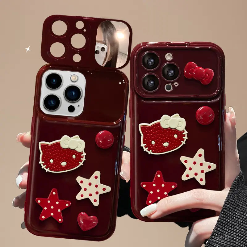 Berry Starry Kitty Charm Mirror Case