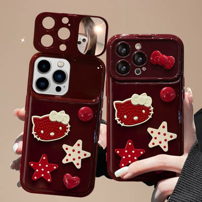 Berry Starry Kitty Charm Mirror Case