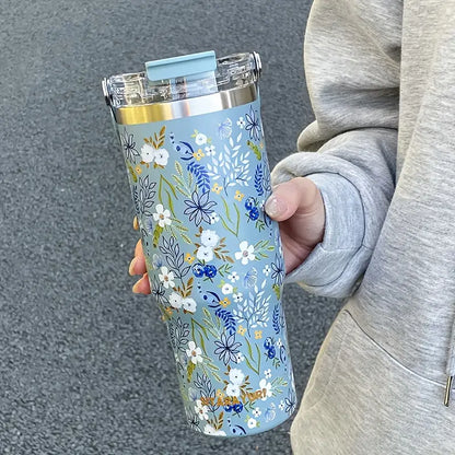 Luxury Floral Stainless Steel Insulated Tumbler