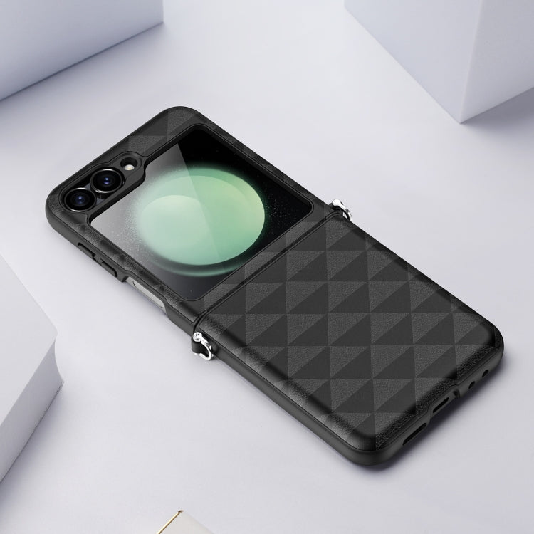 Galaxy Z Flip Series Premium Diamond PU Texture Hybrid Case