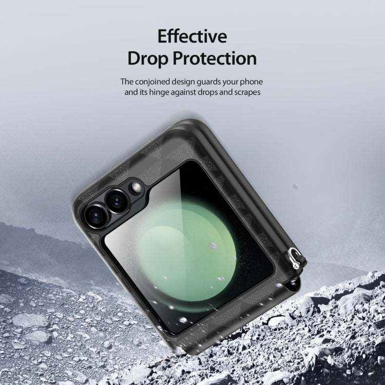 Galaxy Z Flip Series Premium Diamond PU Texture Hybrid Case