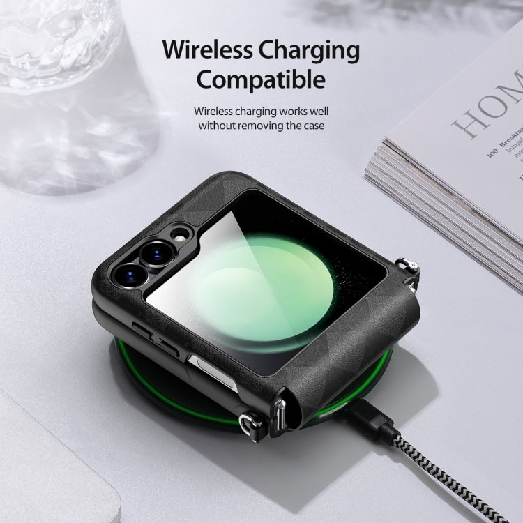 Galaxy Z Flip Series Premium Diamond PU Texture Hybrid Case