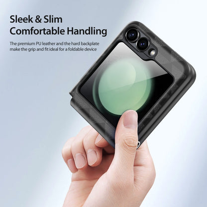 Galaxy Z Flip Series Premium Diamond PU Texture Hybrid Case