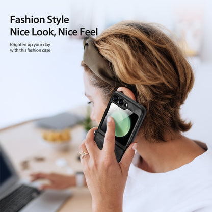 Galaxy Z Flip Series Premium Diamond PU Texture Hybrid Case