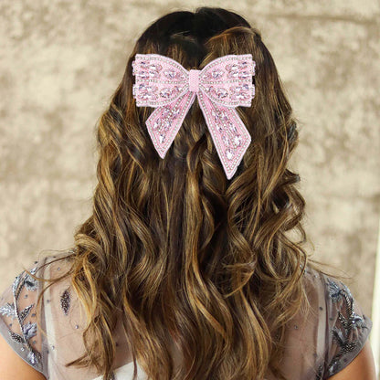 Luxurious Crystal Bow Barrette